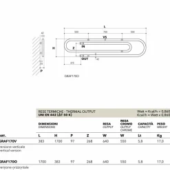 Termoarredo design Graffe idraulico con finitura cromata by Scirocco H