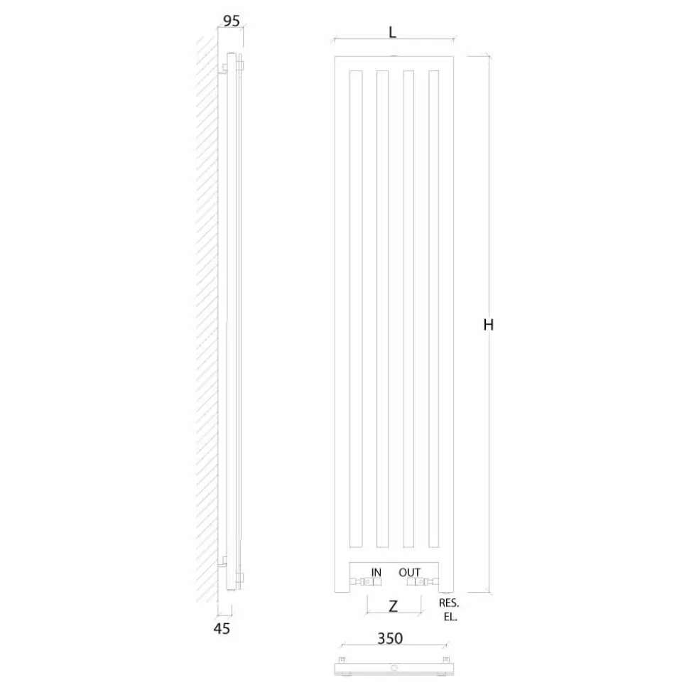 Termoarredo elettrico cromato di design New Dress by Scirocco H