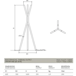 Termoarredo Elettrico Free-Standing in Acciaio con Interruttore a Pedale - Tree