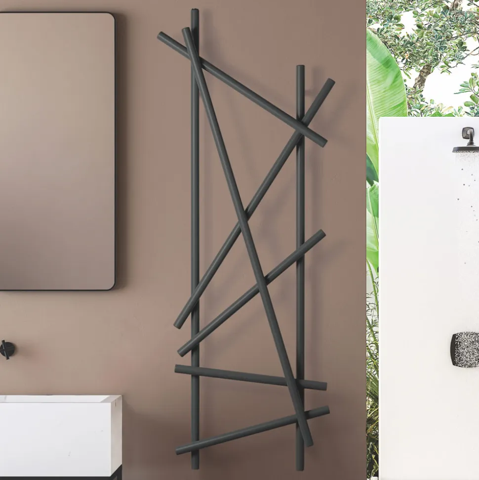 Termoarredo Elettrico in Acciaio con Tubi a Sezione Tonda Made in Italy - Random
