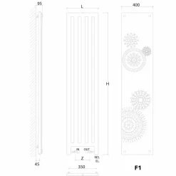Termoarredo elettrico verticale con cover di design New Dress Scirocco H