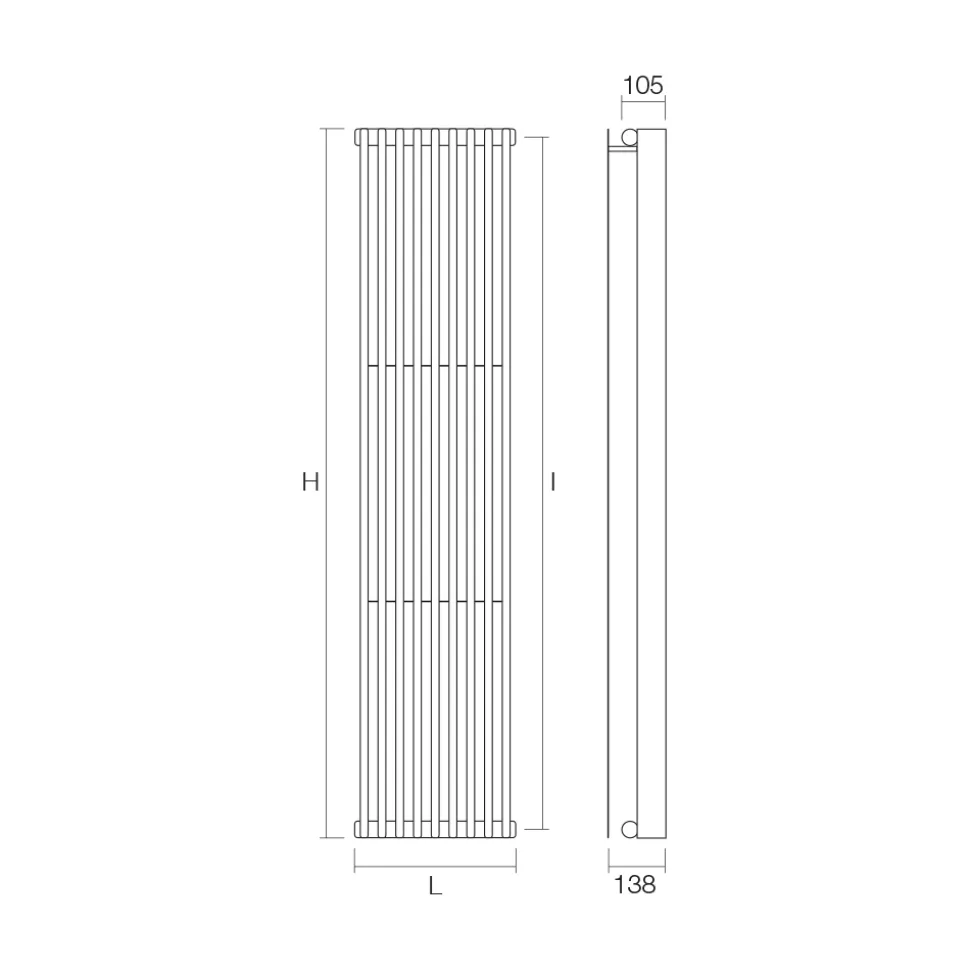 Termoarredo Idraulico con Doppia Serie di Elementi Piatti Made in Italy - Macedonia