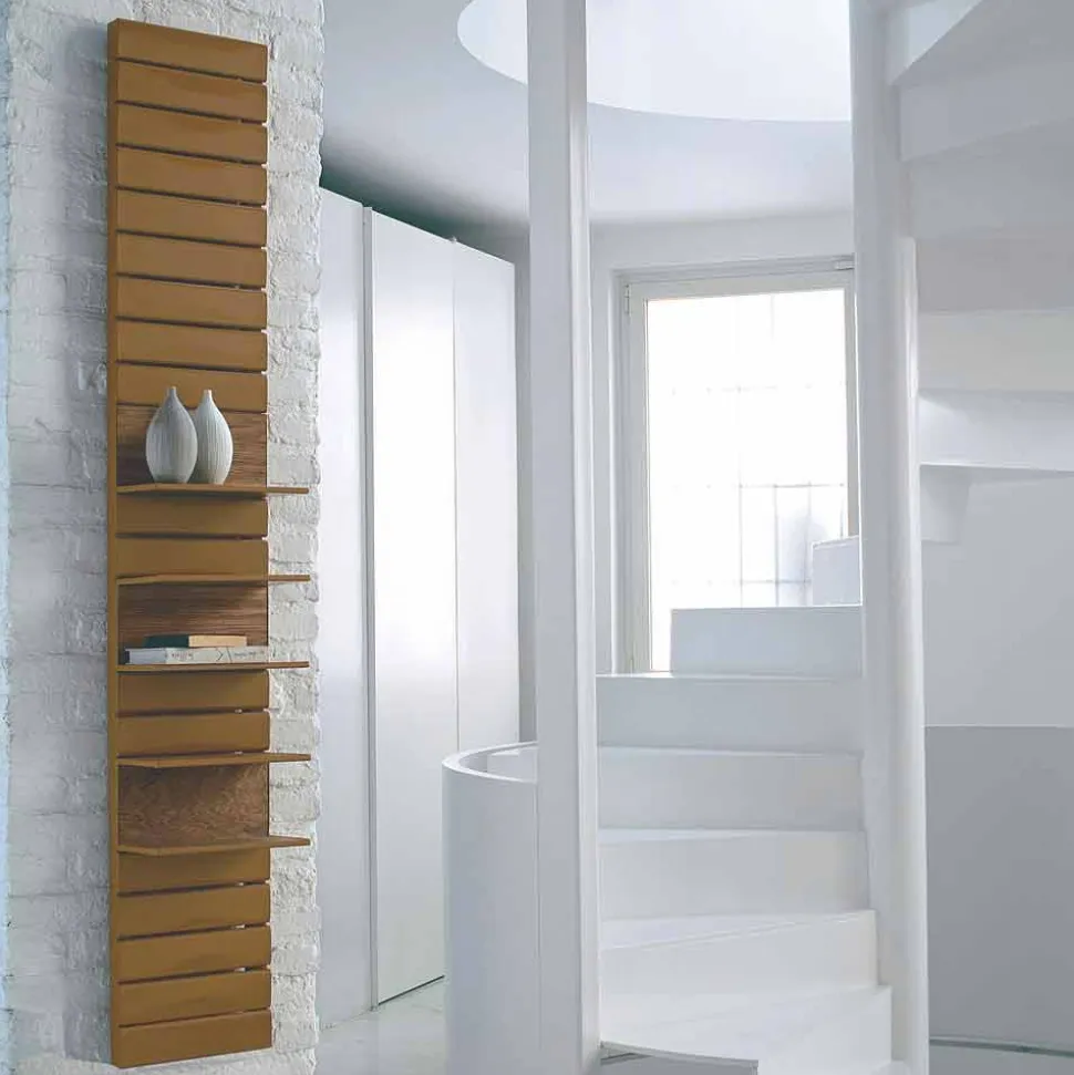 Termoarredo idraulico in acciaio, mensole in rovere,Utility Scirocco H