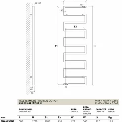 Termoarredo verticale idraulico di design Snake by Scirocco H