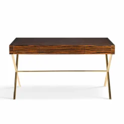 Toeletta moderna con piano apribile in legno di ebano lucido Ada 3