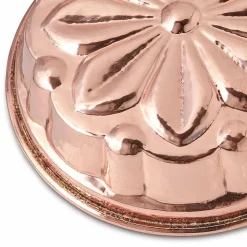 Tortiera in Rame Stagnato a Mano Tondo con Decoro Fiore 28 cm - Gianmattia