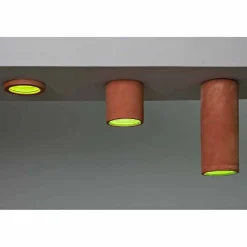 Toscot Carso plafoniera grande Ø13 x H 31cm in terracotta made in Toscana