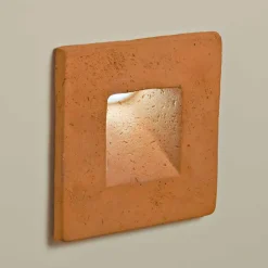Toscot Square applique a LED quadrata per esterno in terracotta