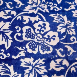Tovaglia d’Artigianato Italiano 100% Lino con Stampa a Mano Pezzo Unico d'Arte