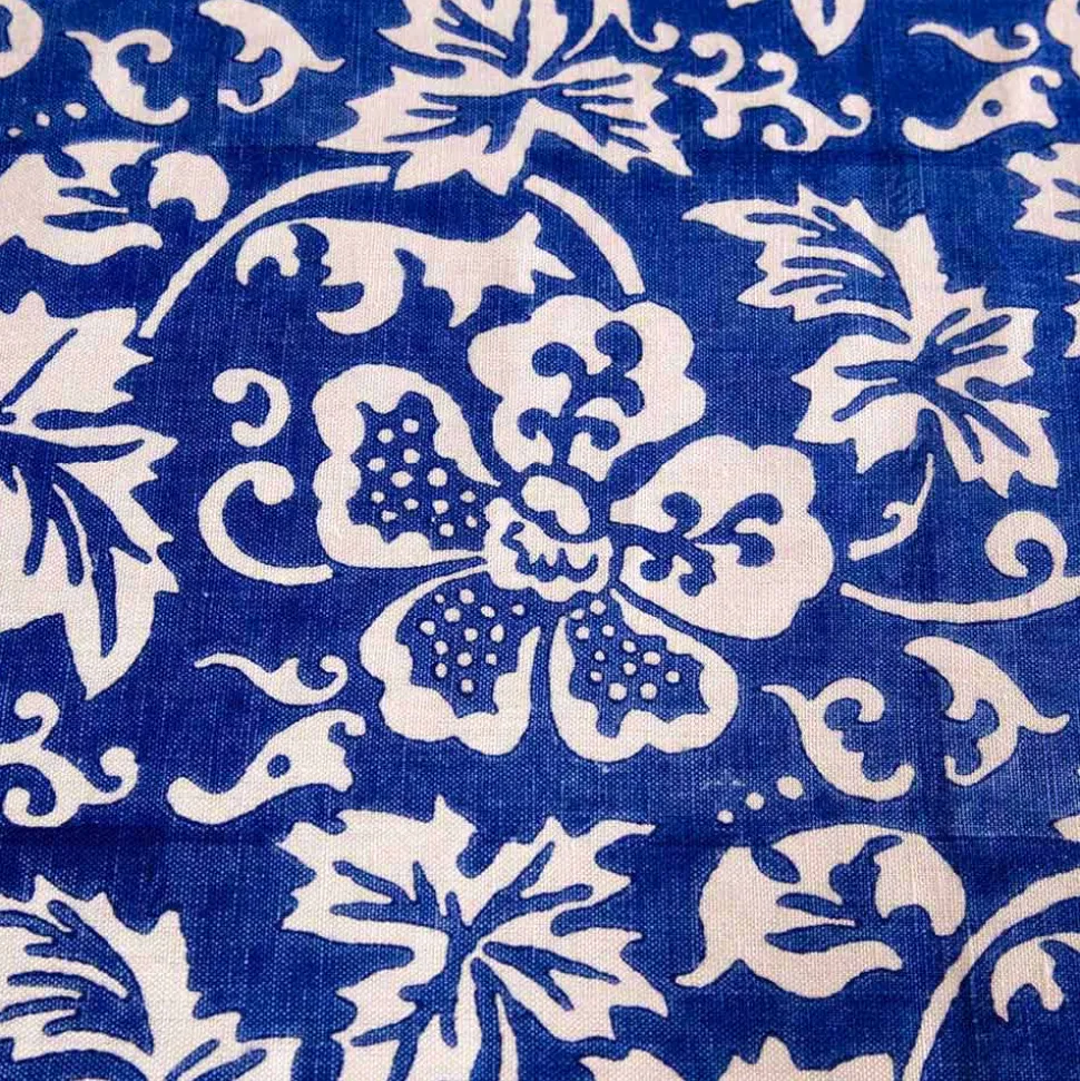 Tovaglia d’Artigianato Italiano 100% Lino con Stampa a Mano Pezzo Unico d'Arte