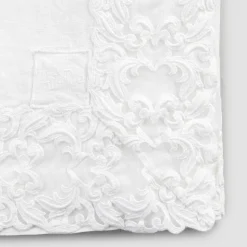 Tovaglia in Lino Bianco o Burro con Pizzo Farnese Design Rettangolare - Kippel