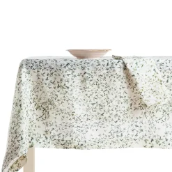 Tovaglia in Lino Stampato con Delicata Fantasia Vegetale Made in Italy - Velvet