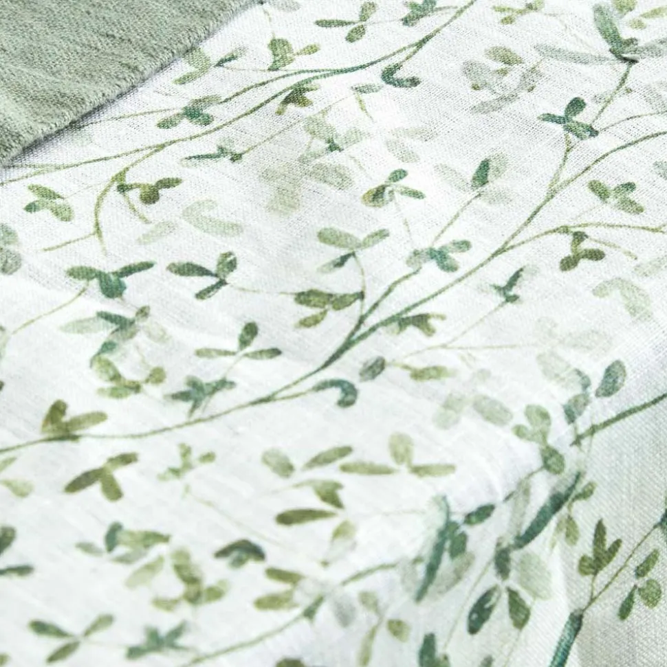 Tovaglia in Lino Stampato con Delicata Fantasia Vegetale Made in Italy - Velvet