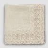 Tovaglia Quadrata in Lino Beige con Pizzo Farnese Lusso Artigianale - Kippel