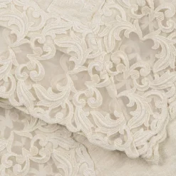 Tovaglia Quadrata in Lino Beige con Pizzo Farnese Lusso Artigianale - Kippel