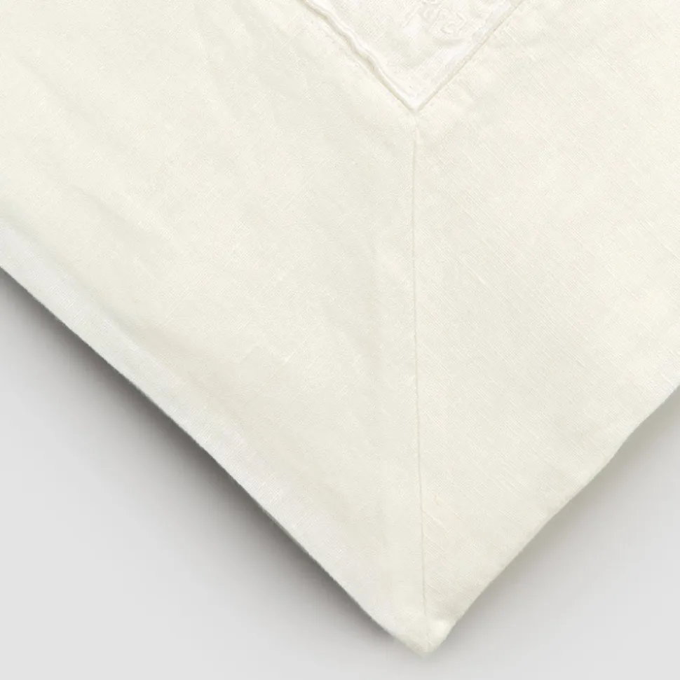 Tovaglia Rettangolare Grande Lino Bianco Pesante con Bordi a Cornice - Davinci