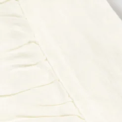 Tovaglia Rettangolare in Lino Bianco, Cornice e Goffrature Bordo Piega - Mippel