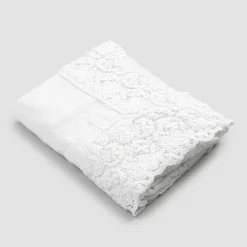 Tovaglia Rettangolare in Lino e Pizzo in Cotone Design Lusso Italiano - Olimpia