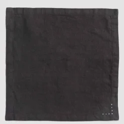 Tovaglioli in Lino con Cristalli Nero o Burro, 6 Pezzi Lusso Italiano - Prezio