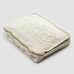 Trousse Grande in Lino e Cotone con Pizzo Farnese e Cerniera, 2 Finiture - Mike