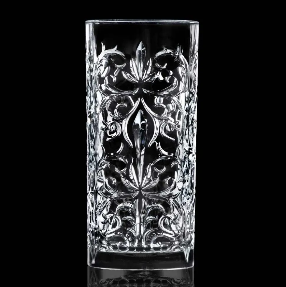 12 Tumbler Alti Bicchiere Highball Cocktail o Acqua Decorato di Lusso - Destino
