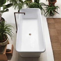 Vasca Bianca Freestanding in Solid Surface Made in Italy - Cleopatra
