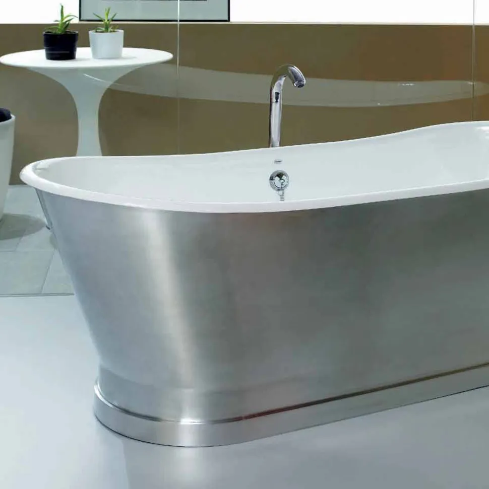Vasca da bagno da appoggio a terra in ghisa vintage Romeo