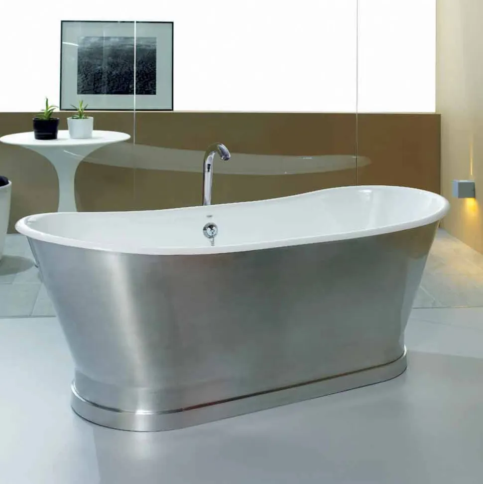 Vasca da bagno da appoggio a terra in ghisa vintage Romeo