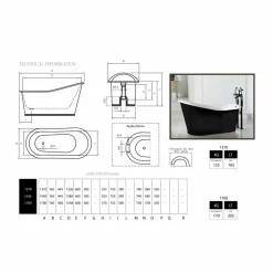 Vasca da bagno freestanding di design in ghisa verniciata vintage Old