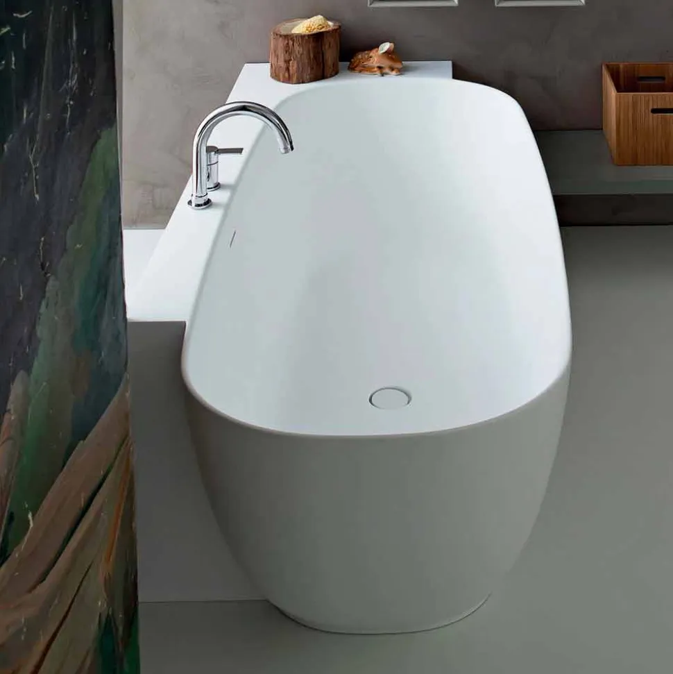 Vasca da Bagno Freestanding di Design Bianco Stile Moderno - Lipperiavas1