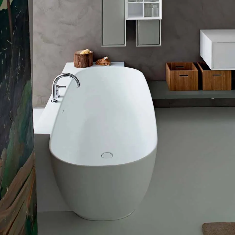 Vasca da Bagno Freestanding di Design Bianco Stile Moderno - Lipperiavas1