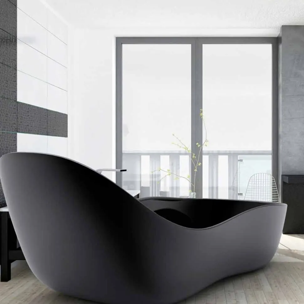 Vasca da bagno freestanding laccata, design moderno, Wave