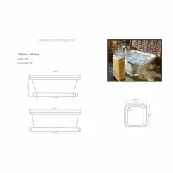 Vasca da bagno freestanding vintage in rame rivestita in ferro bianco Annie