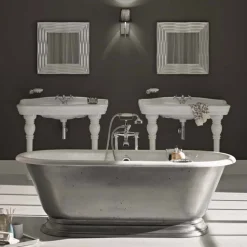 Vasca da bagno in ghisa di design con finitura lucida vintage Pierce