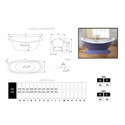 Vasca da bagno in ghisa smaltata e verniciata con piedini vintage Lane