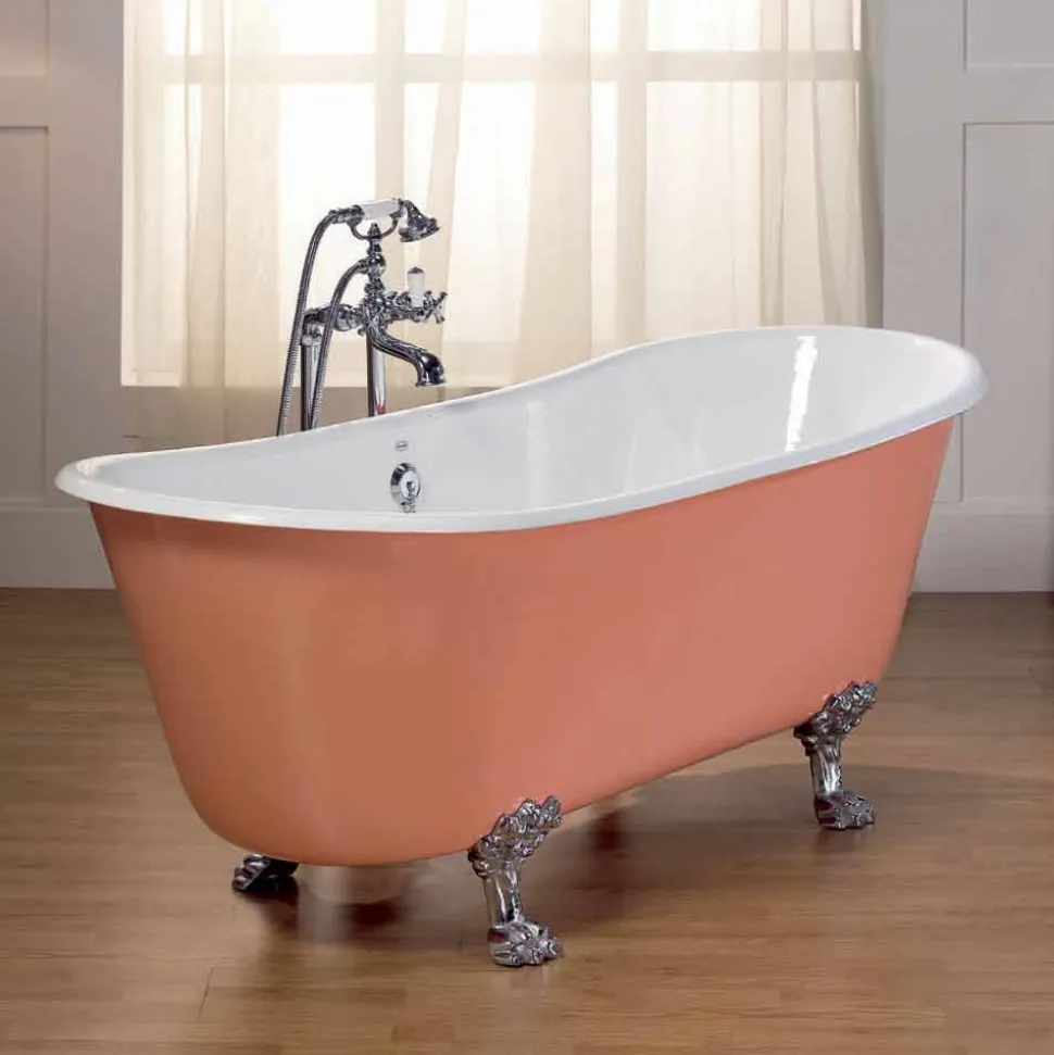 Vasca da bagno in ghisa verniciata con piedini vintage Melissa
