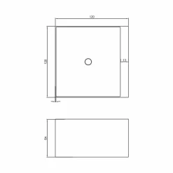 Vasca da bagno quadrata freestanding di design Argentera, made in Italy