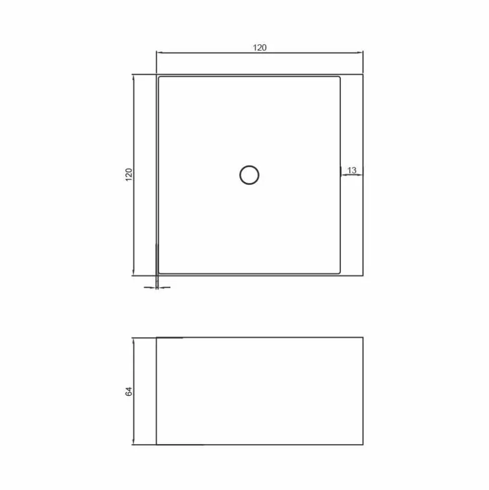 Vasca da bagno quadrata freestanding di design Argentera, made in Italy
