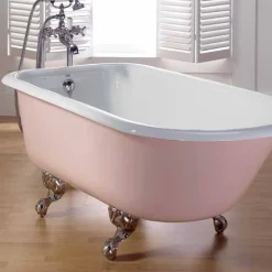 Vasca di design in ghisa verniciata vintage con piedini decorati Sally
