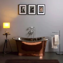 Vasca freestanding di design vintage finitura nickel e rame Angelica