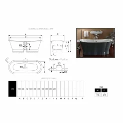 Vasca freestanding in ghisa verniciata dal design vintage originale Cox