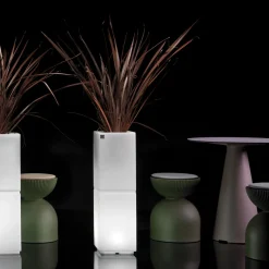 Vaso a Colonna Luminoso da Esterni in Polietilene Made in Italy - Lambo
