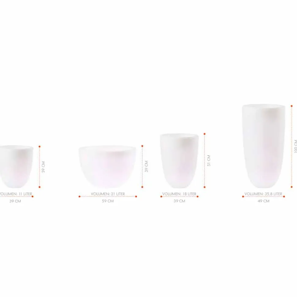 Vaso con Illuminazione Led o Solare Design Moderno di Varie Misure - Svasostar