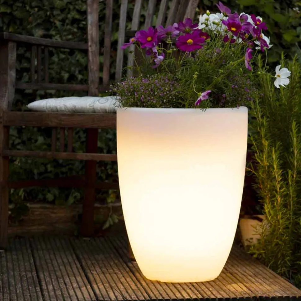 Vaso con Illuminazione Led o Solare Design Moderno di Varie Misure - Svasostar
