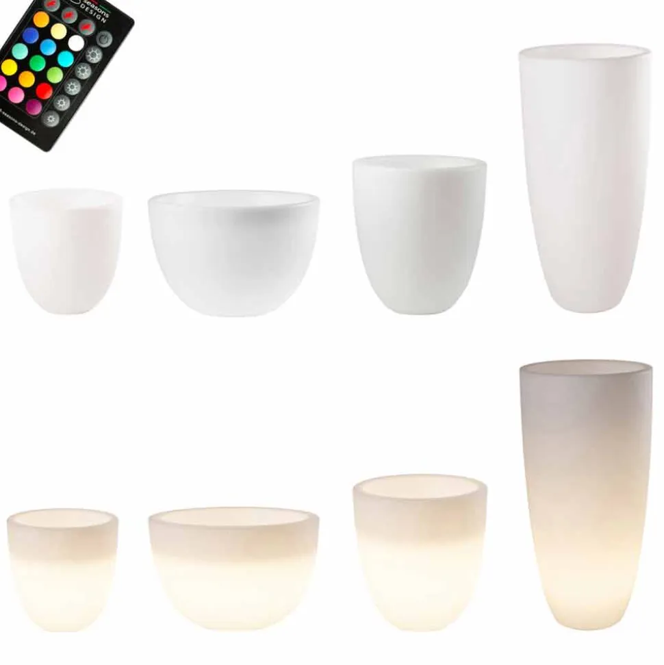 Vaso con Illuminazione Led o Solare Design Moderno di Varie Misure - Svasostar