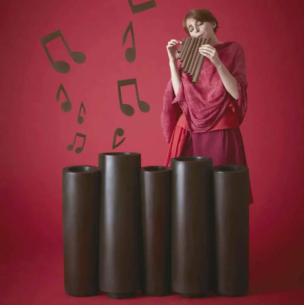 Vaso decorativo da esterno Slide Bamboo design moderno made in Italy