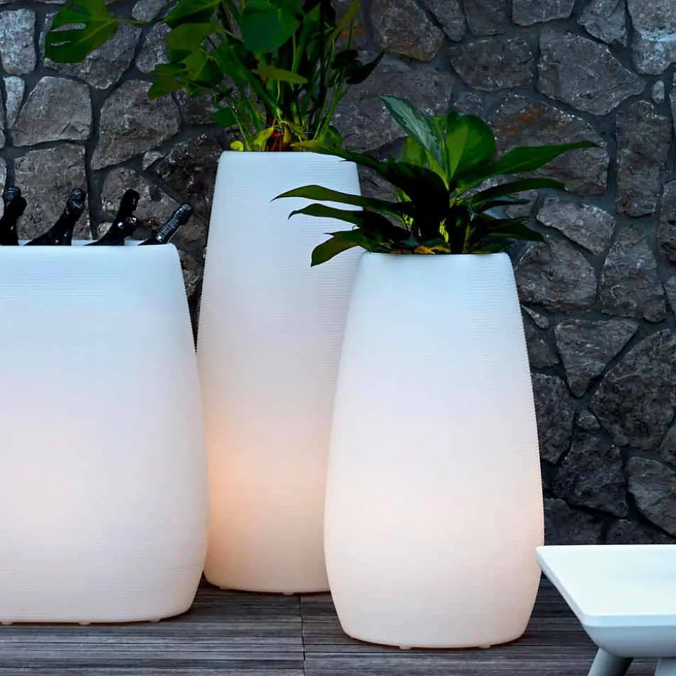 Vaso Fioriera in Plastica Luminosa, Design in 3 Misure, 2 pezzi - Pandora by Myyour