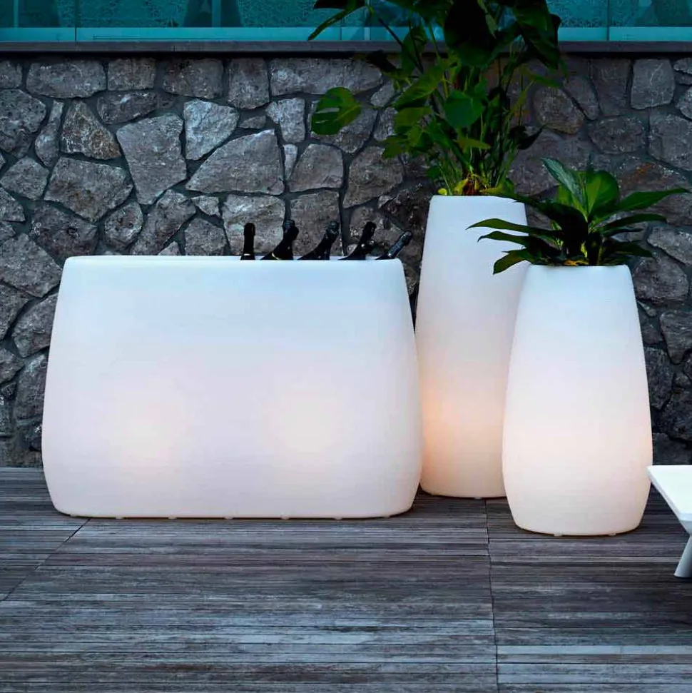 Vaso Fioriera in Plastica Luminosa, Design in 3 Misure, 2 pezzi - Pandora by Myyour