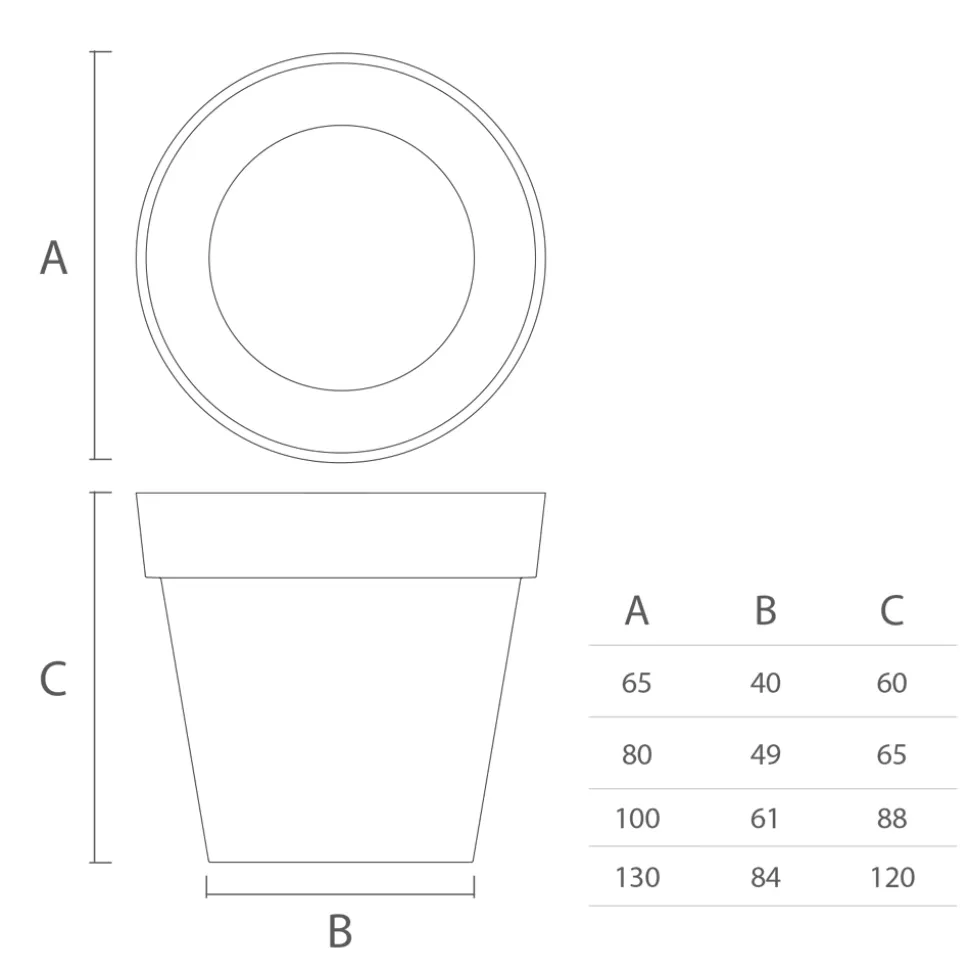 Vaso Grande da Esterno in Polietilene 4 Misure Made in Italy - Emporium