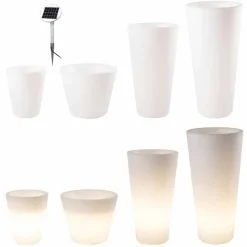 Vaso Illuminato a LED Multicolore o Solare da Giardino o Soggiorno - Vasostar
